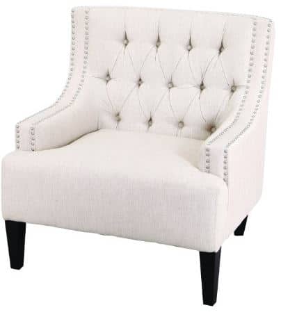 Elegant, classic, tufted nailhead chair