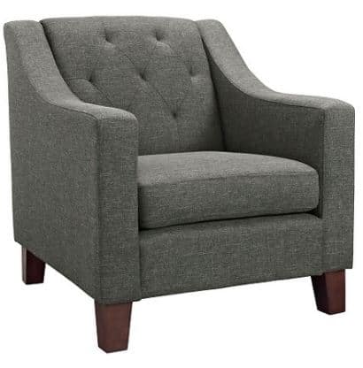 Dark Gray Accent Chair with Swoop Arms and Tufting