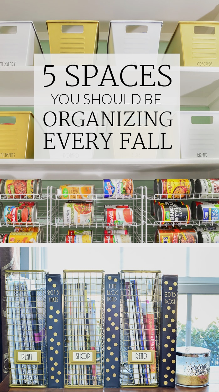 These 5 spaces should be on your organizing to do list every fall. If you tackle them now, you'l have less stress throughout the rest of the year! 