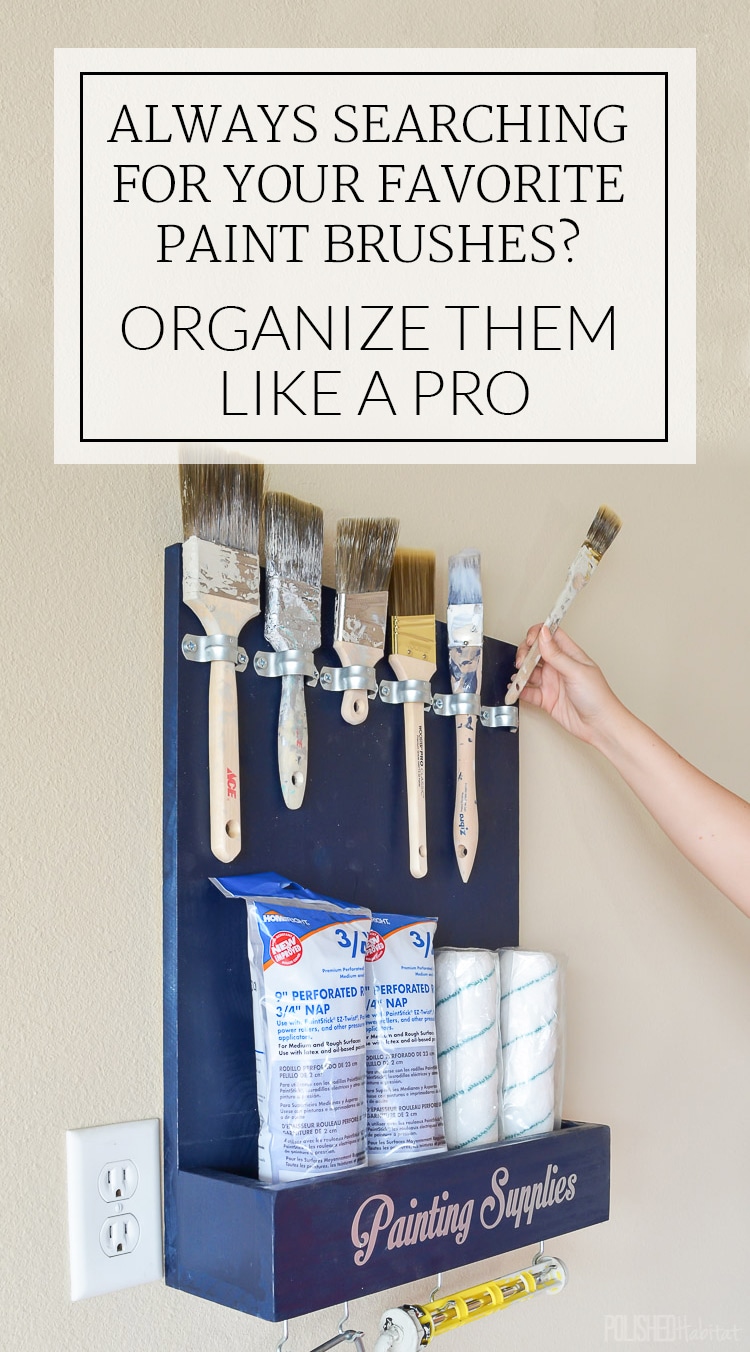Garage a mess? Get organized with this quick tutorial for an inexpensive paint brush holder! 