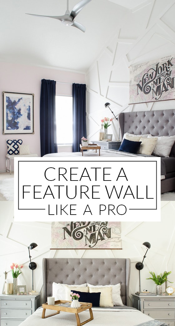 Not all feature walls have to be shiplap. Get the tutorial for this modern wall treatment, along with links to 18 other posts all with unique feature wall ideas! 