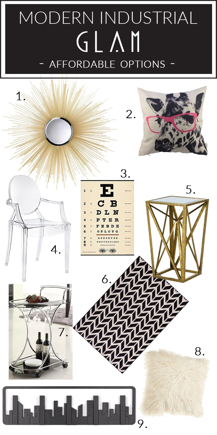 No budget for expensive decor? Check out these affordable Modern Industrial Glam pieces that can all be ordered from Amazon!