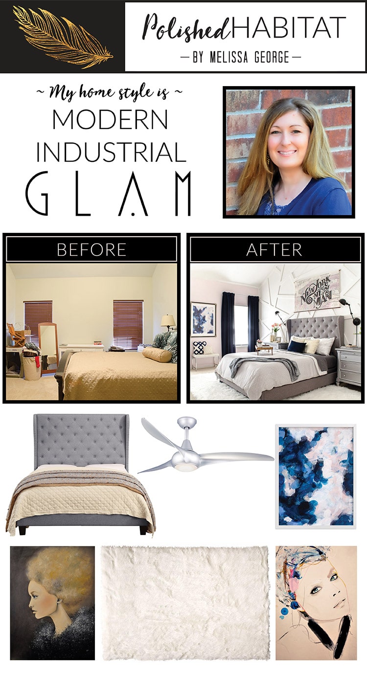 Do you love mixing girly glam details with a more downtown industrial feel? Your home style might be Modern Industrial Glam! Read all about it and find affordable decor options in this post. 