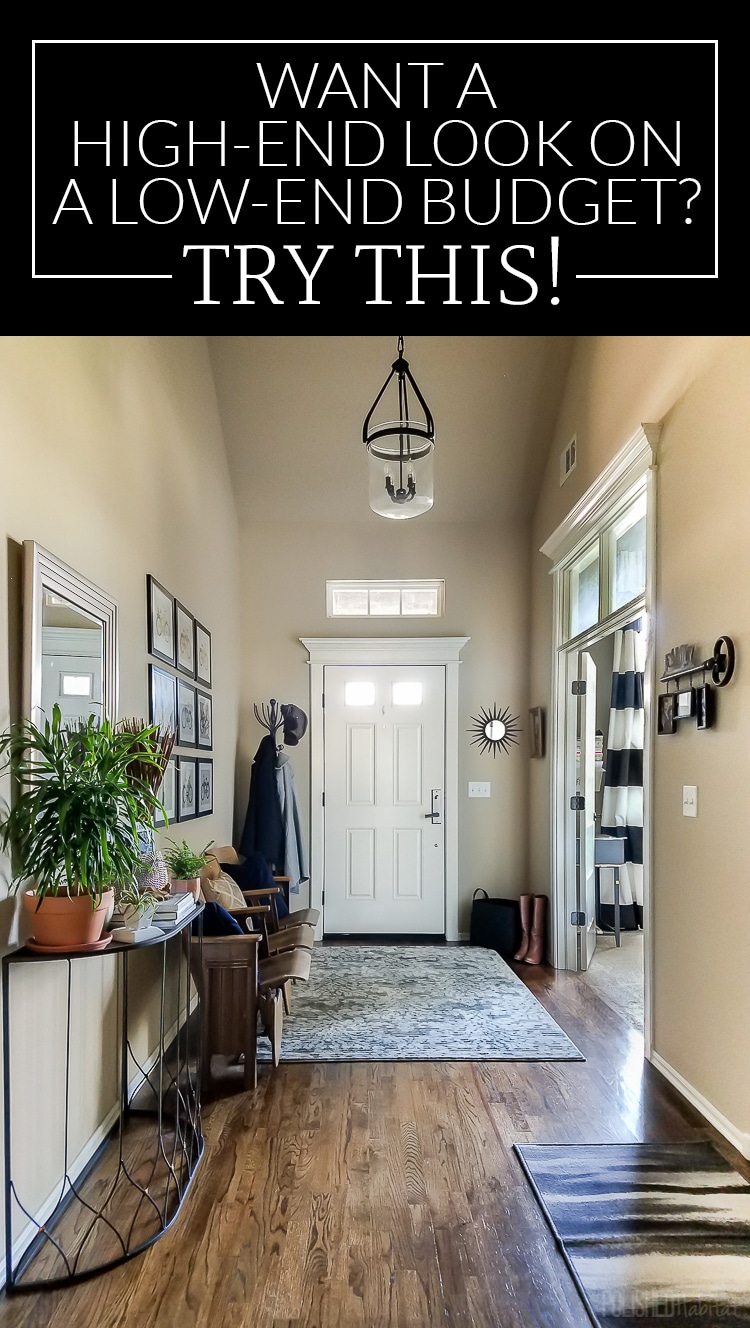 Do you wish your budget matched the price tags at high-end stores? I found out how to get the look I wanted in my entryway without giving up dinners out. Wait until you see this before and after! 