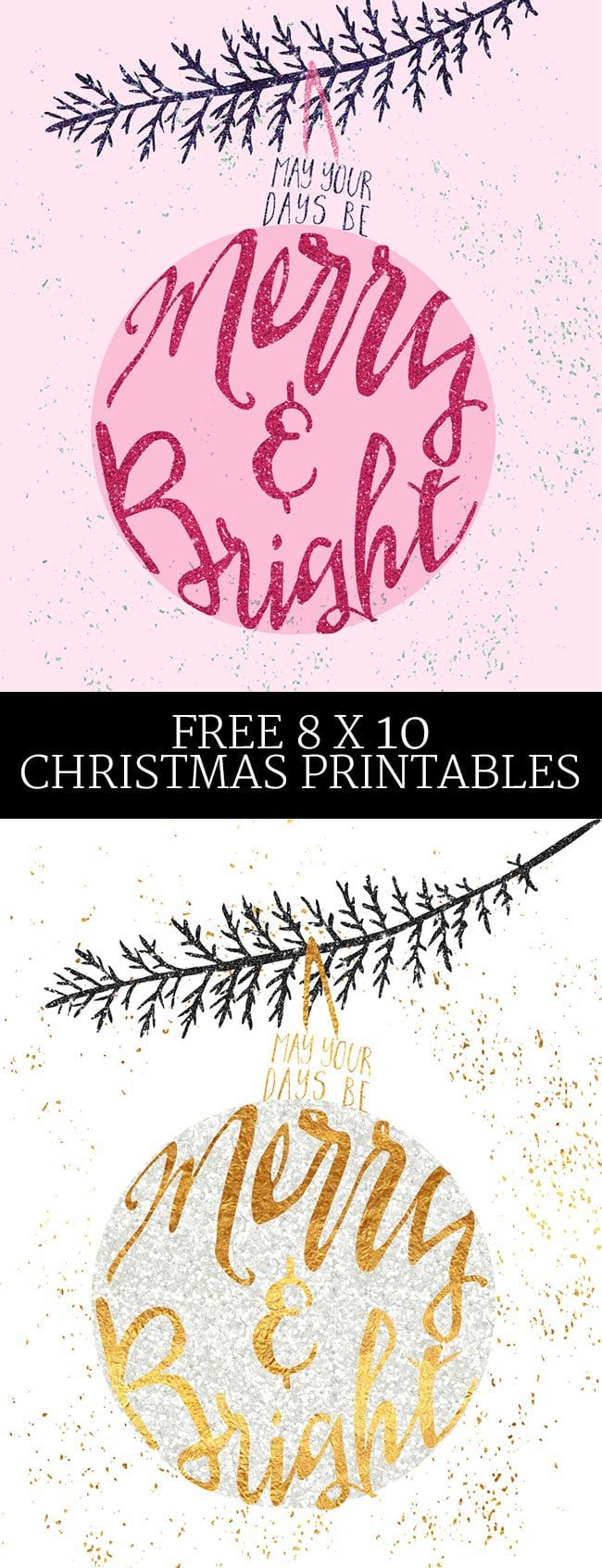 Free Christmas Decor!?! Print out this 8x10 Christmas print in either pink or gold and then place in your favorite 8x10 frame for 
