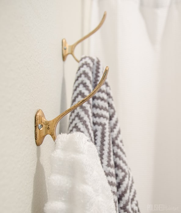 I can't believe these towel hooks were only $2.50 each - why didn't we add them to the bathroom sooner? 