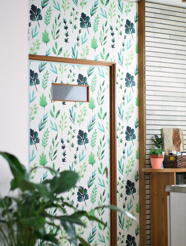 cover ugly rental walls with renter friendly removable wallpaper