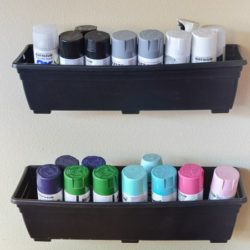 Quick Idea for Spray Paint Storage - Click for other garage organizing ideas!