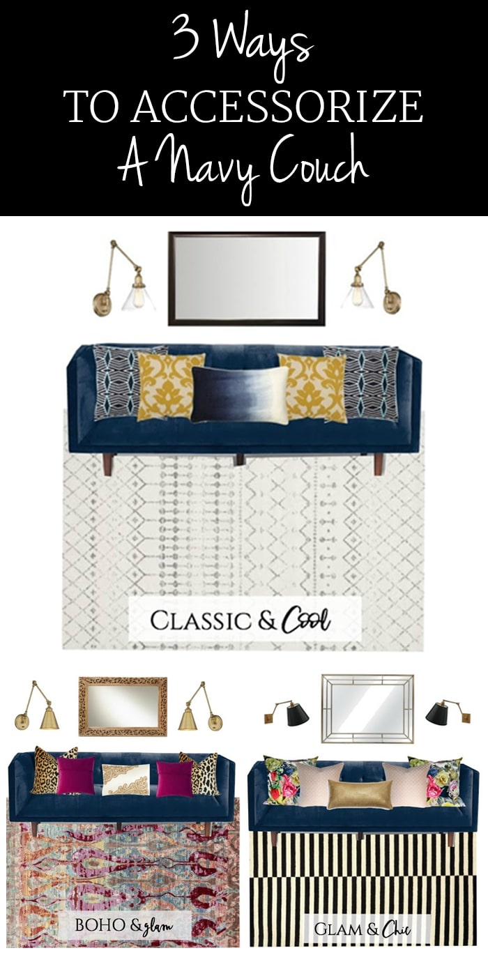 Navy couch? Decorate it in style with any of these chic options for your living room!