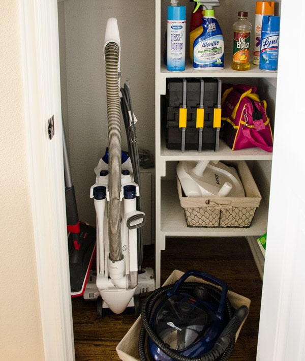 How I Doubled The Storage Space in Our Coat & Cleaning Closet