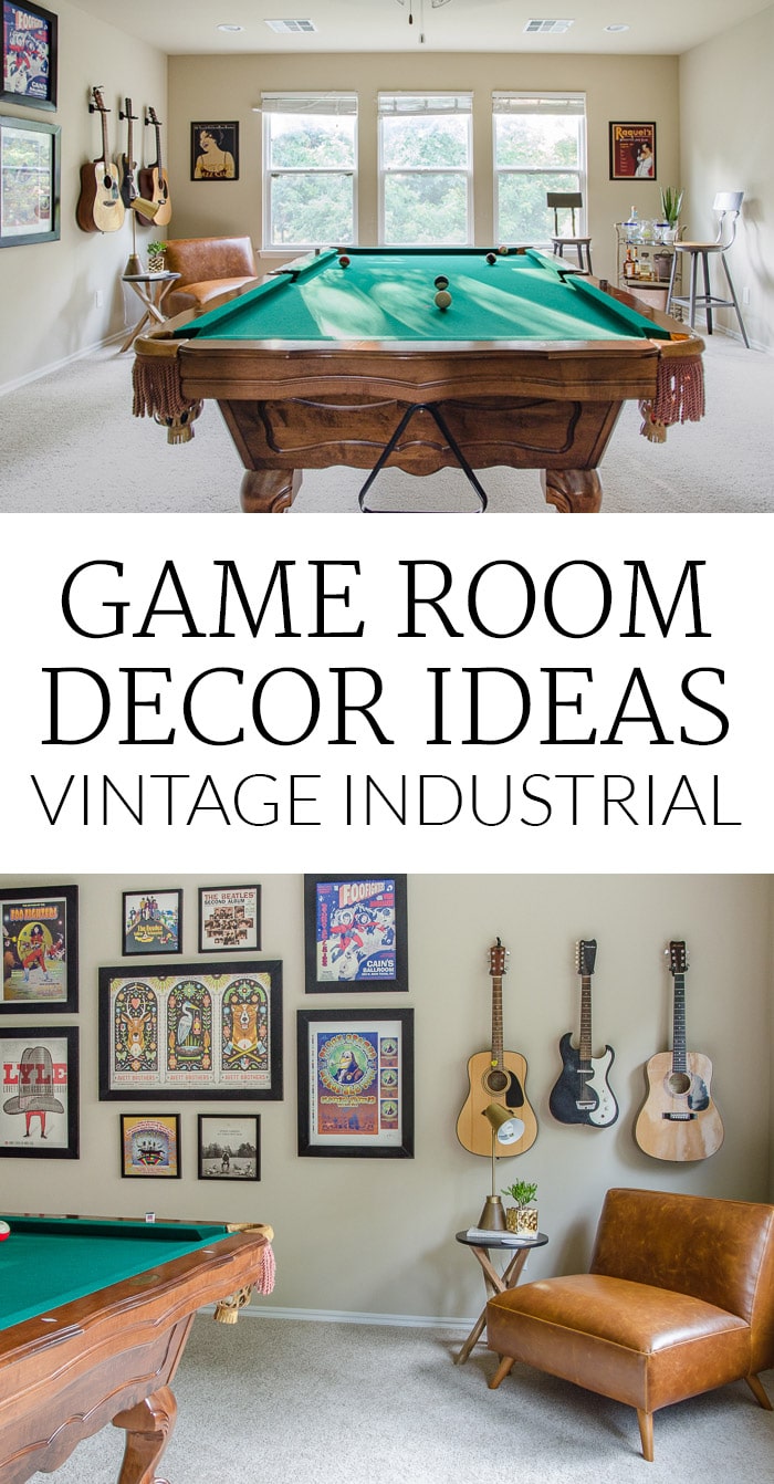 Game Room Decor - Pool Table and Vintage Industrial Design