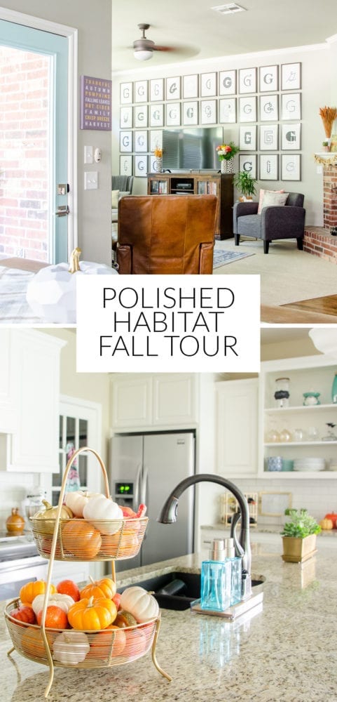 Modern / Transitional Fall Home Decor - Orange, Navy, Teal & Gray - Click for the full tour! 