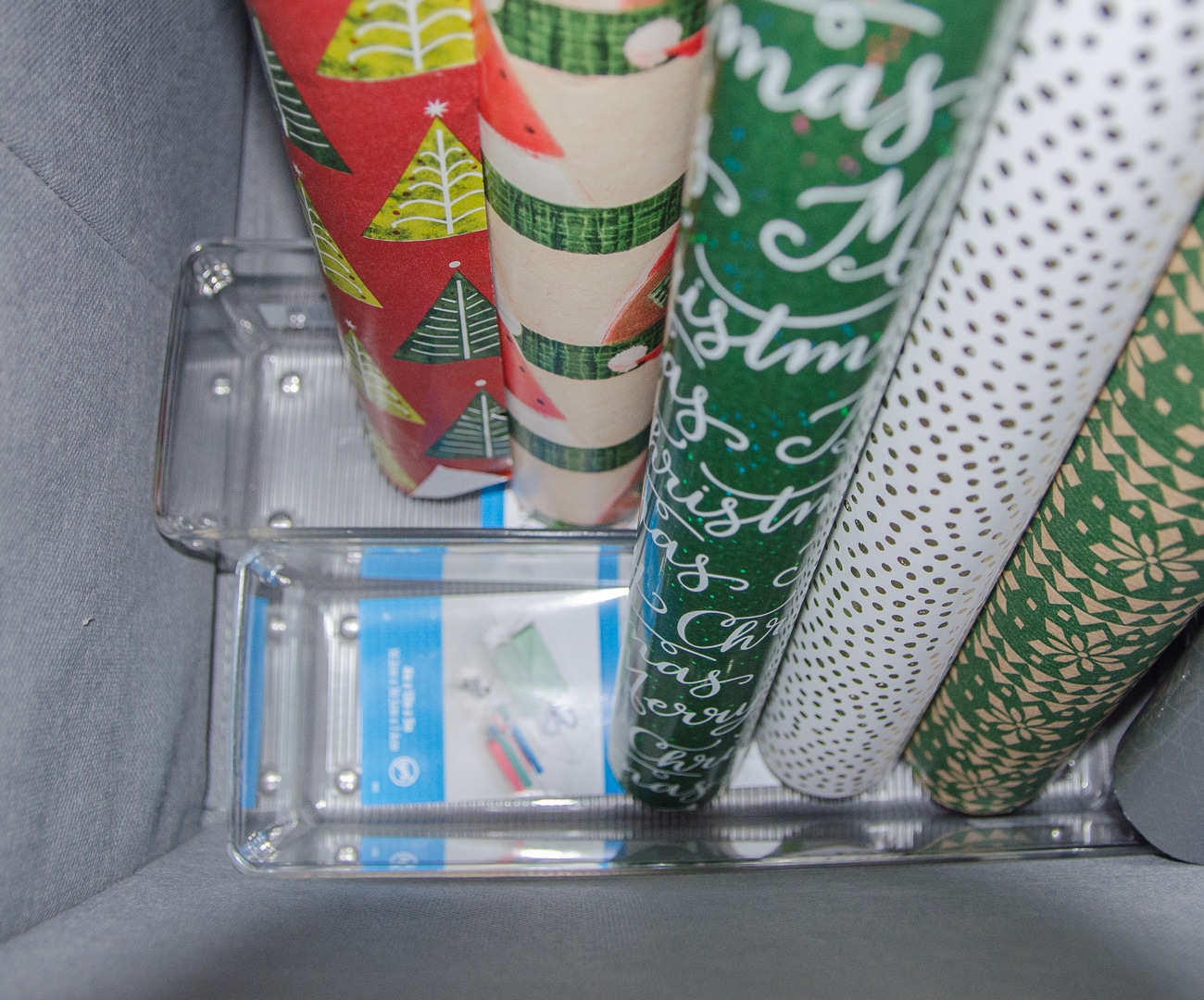How to Organize Gift Wrapping Supplies Christmas Edition Polished Habitat