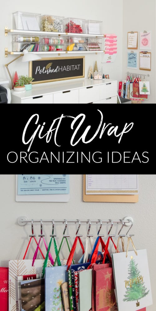 Christmas Gift Wrap A Mess? Try these simple ideas for an organized gift wrap storage. 