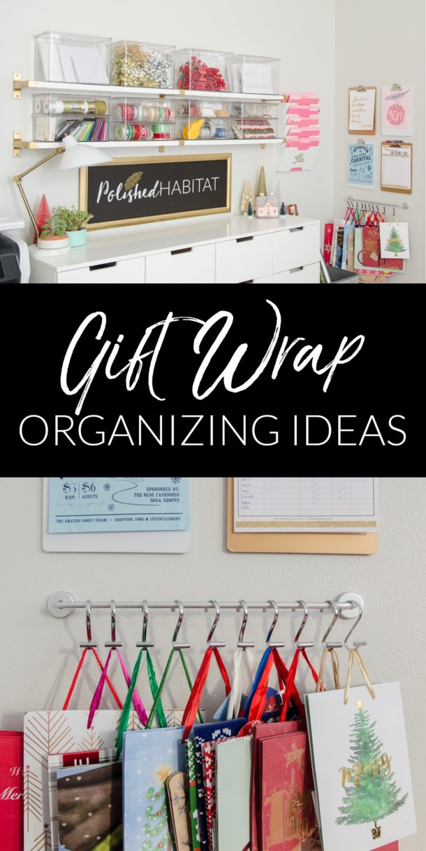 How to Organize Gift Wrapping Supplies Christmas Edition Polished Habitat
