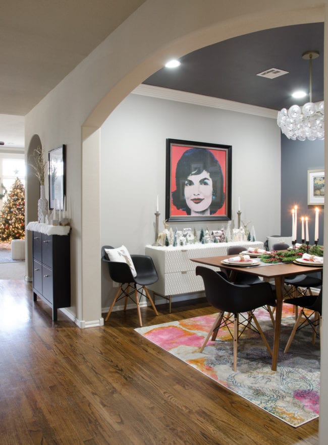 Modern Glam Dining Room Decor with a Mid-Century Twist - West Elm Mid-Century Expanding Table & Eames Chairs + Audrey Buffet