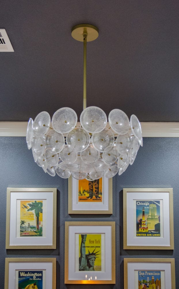 West Elm Disc Chandelier in Dining Room