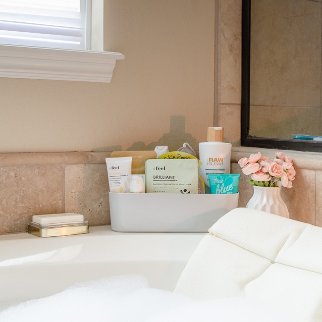 How to Organize The Bathroom Counter & Tub Surround - Polished Habitat