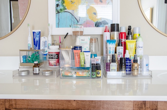 Organized bathroom counter