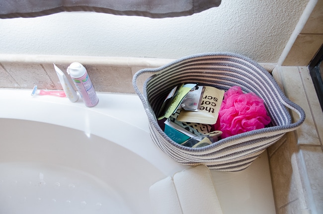 How to Organize The Bathroom Counter & Tub Surround - Polished Habitat