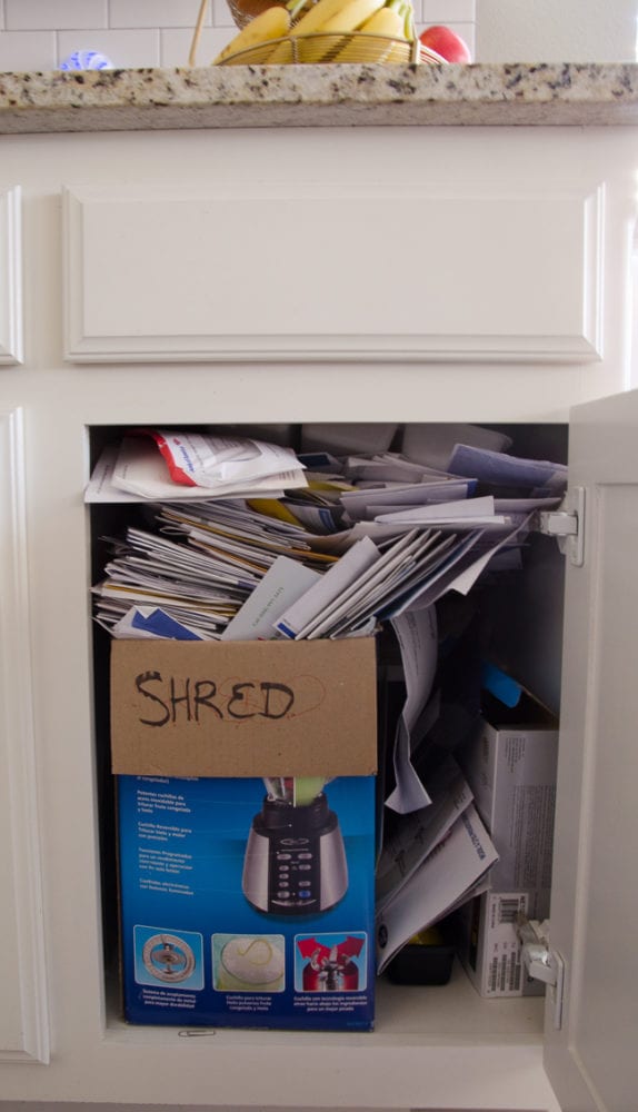 Cabinet full of documents to shred