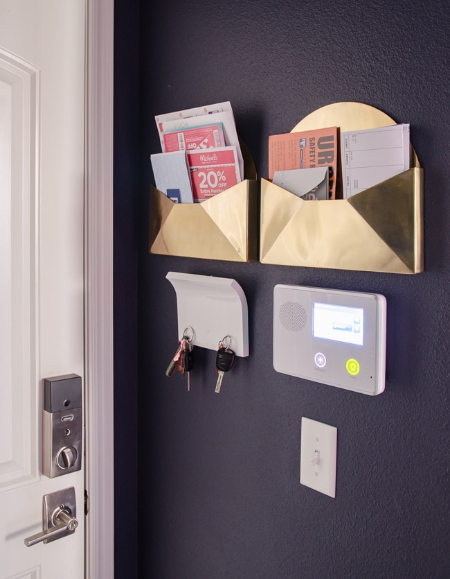 Gold Envelope Containers for Mail. Do you have mail piles making you crazy? Here's how I FINALLY got rid of mine!