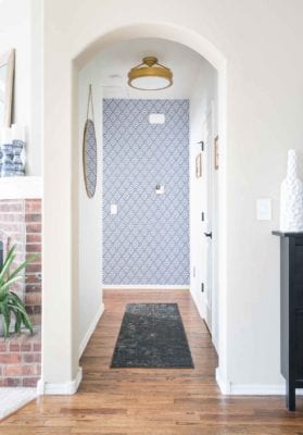 Brewster Wallcovering Geometric Peel & Stick Wallpaper in modern hallway