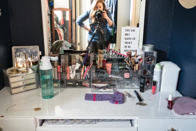 Messy Makeup Vanity