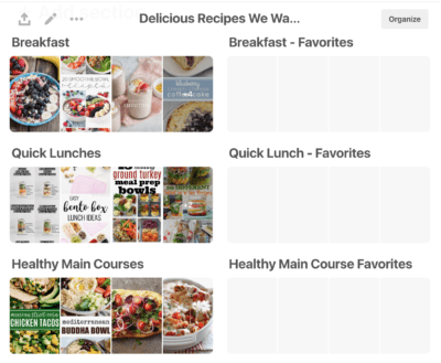 How to organize recipes on Pinterest