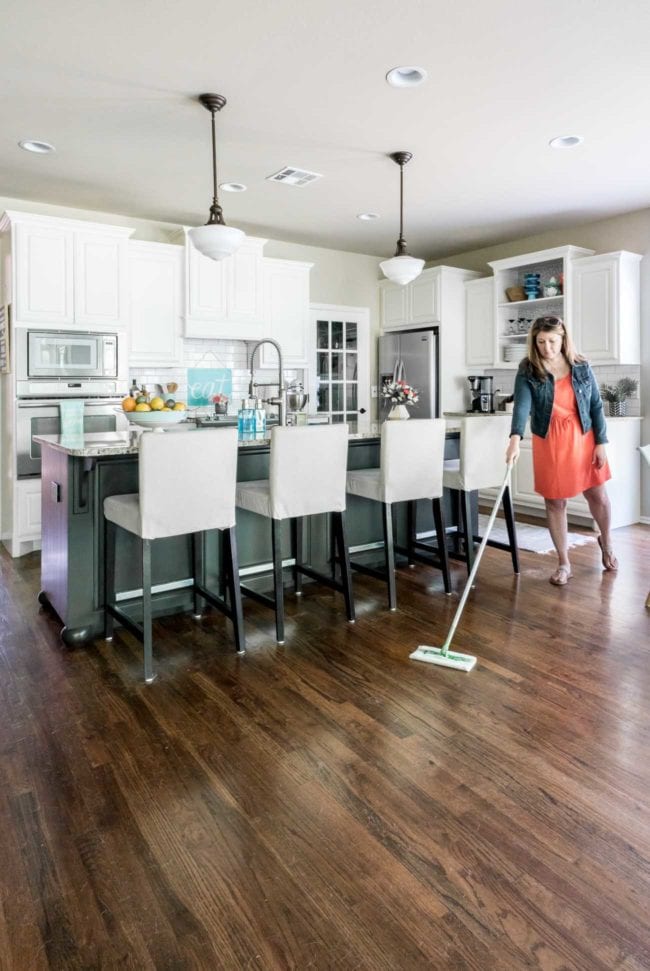 Best way to clean dog hair from online wood floors