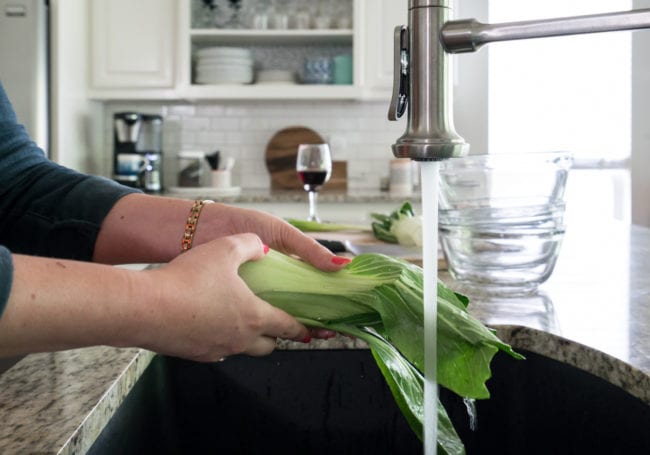 Washing Bok Choy