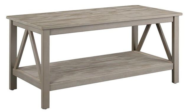 X leg coffee table - gray wood