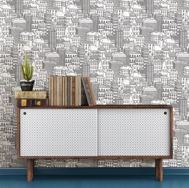 Peel and Stick Cityscape Wallpaper - Removable for Rentals! 