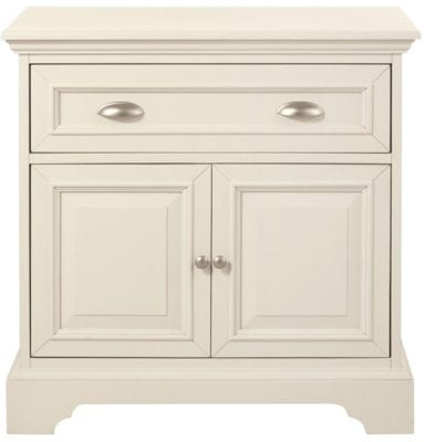 Cream nighstand with storage