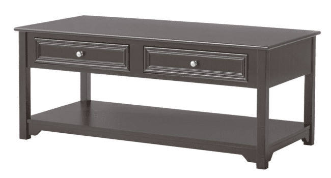 Black coffee table with drawers