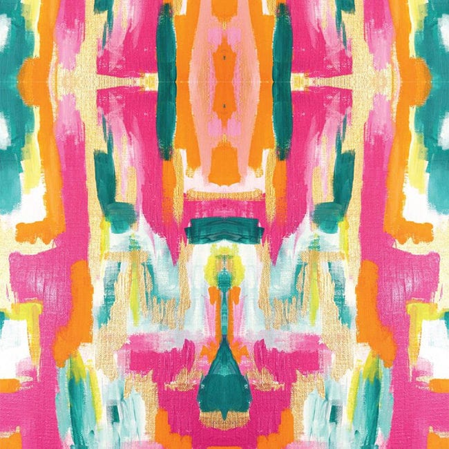 Bold Pink Abstract Wallpaper - Self - Adhesive