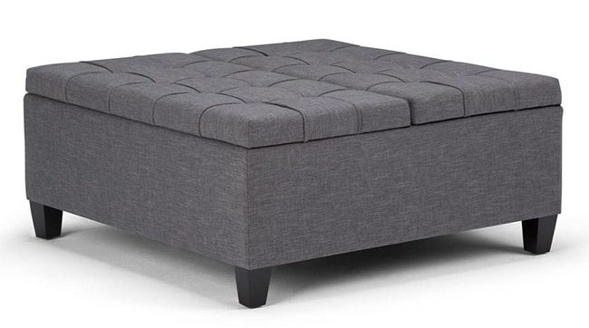 Large Square Ottoman with Storage - 9 Colors available