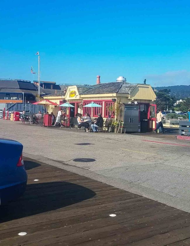 Small diner on pier in Monterey