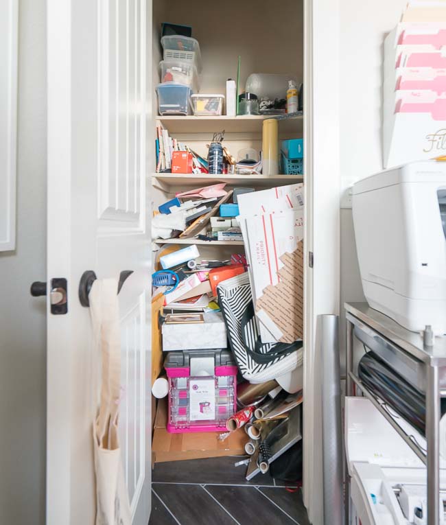 Messy Office Supply Closet