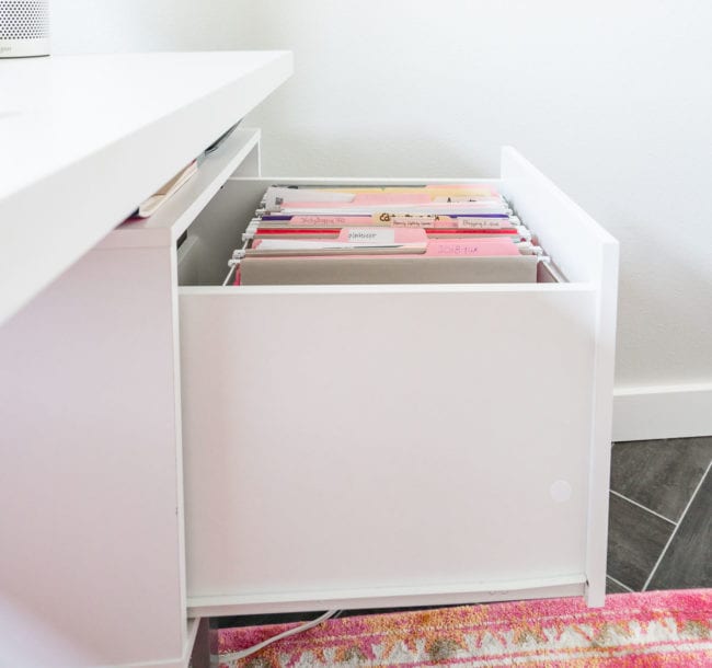 White Desk file drawer