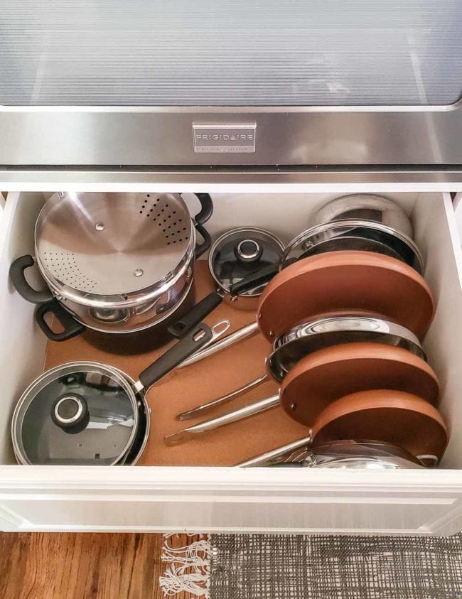 Organized pots and pans