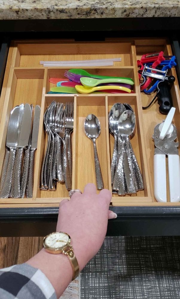 wood silverware organizer 