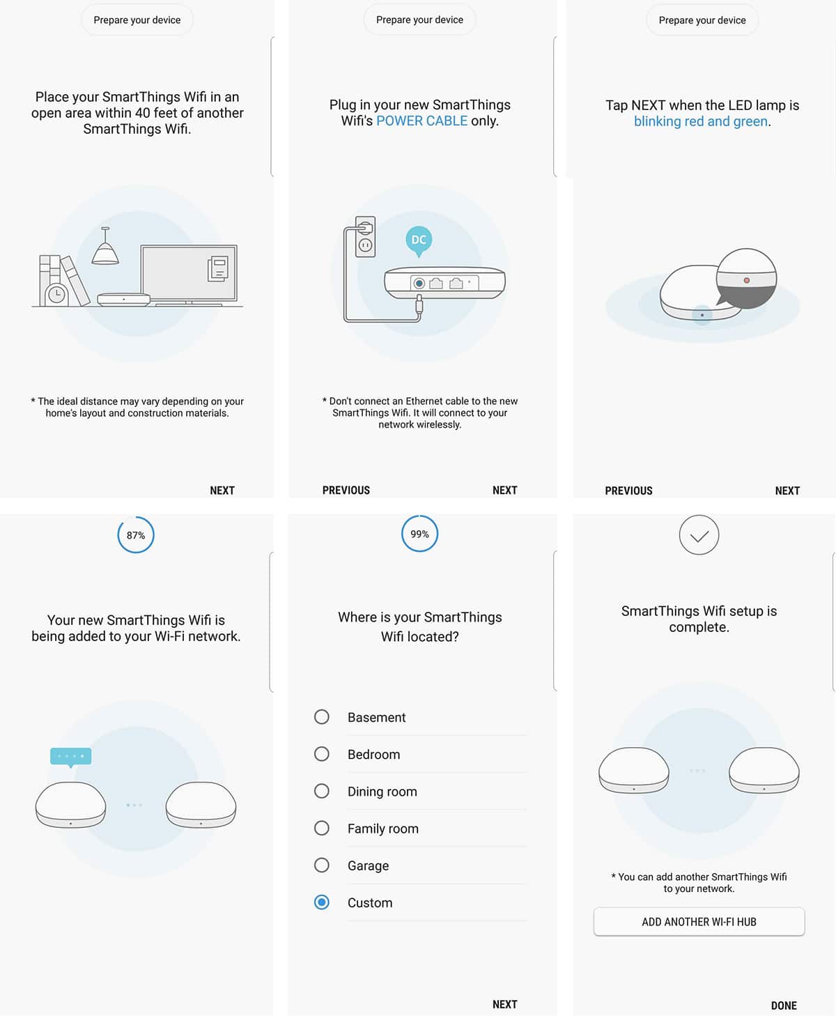 Simple setup instructions for the Samsung Smartthings Wifi System