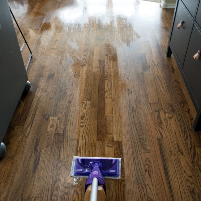 Cleaning a hardwood floor