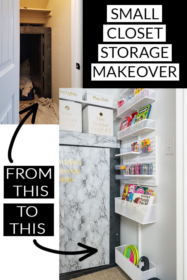 Before and after storage closet organization