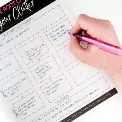 Root Cause of Clutter Worksheet / Free Printable