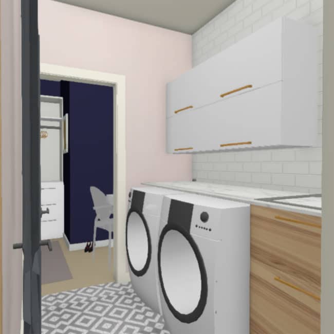 Laundry Room Makeover Rendering