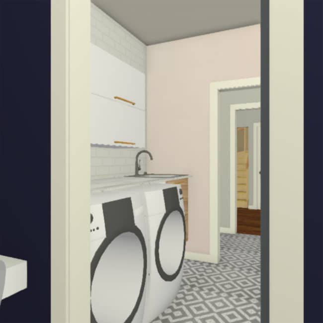 Laundry Room Makeover Rendering 