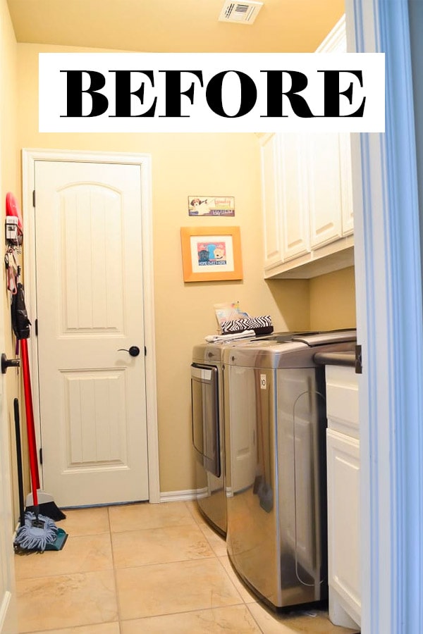 Beige Laundry Room Before Makeover