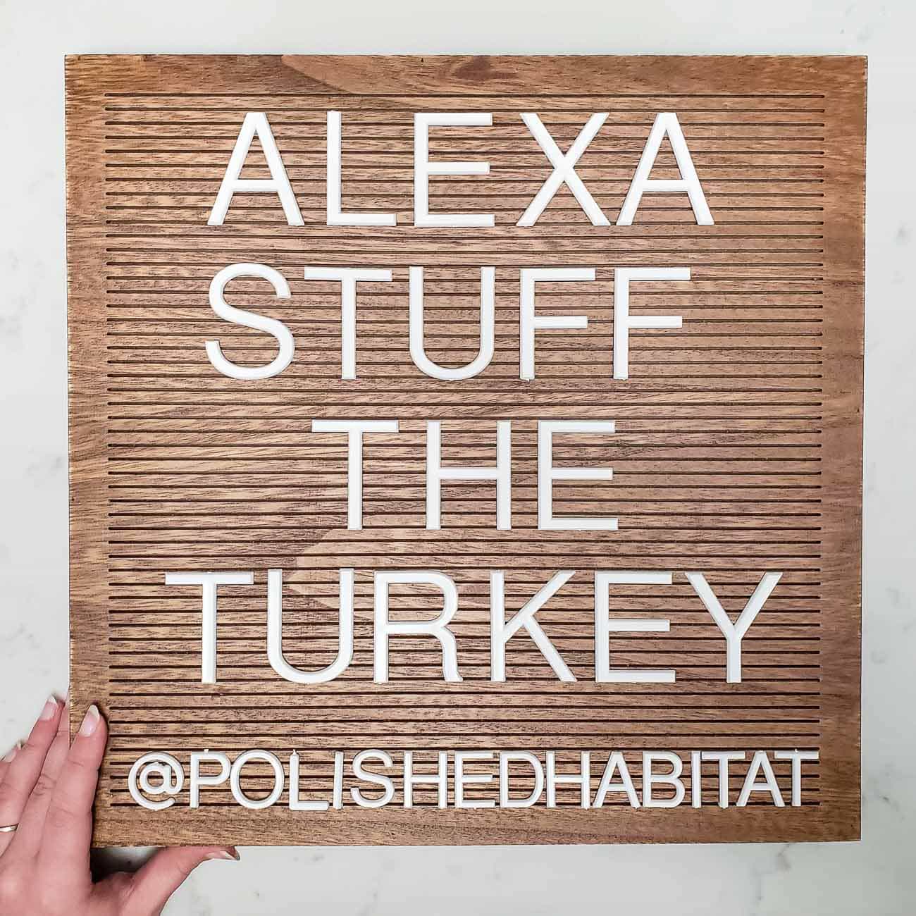 Wood Letter Board - Alexa Stuff the Turkey